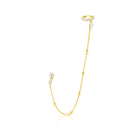 Yellow Gold Lab Grown Stud Cuff Earring