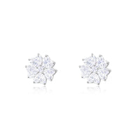 5 ct White Gold Heart Shaped Floral Studs