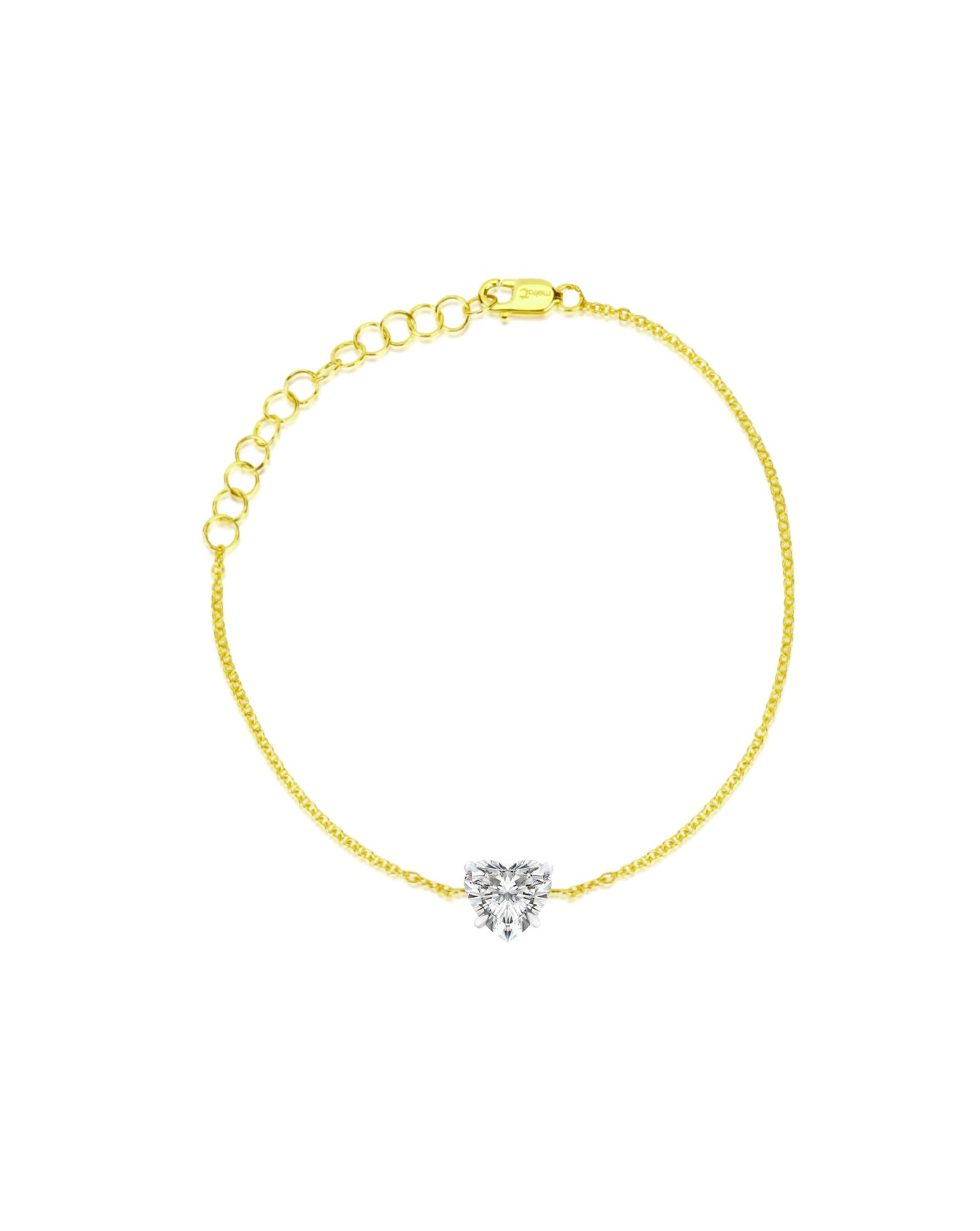 Single Stone Bracelet | Heart Cut 1ct LAB Diamond