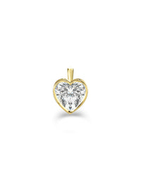 Heart Cut Bezel Set Diamond Necklace Charm