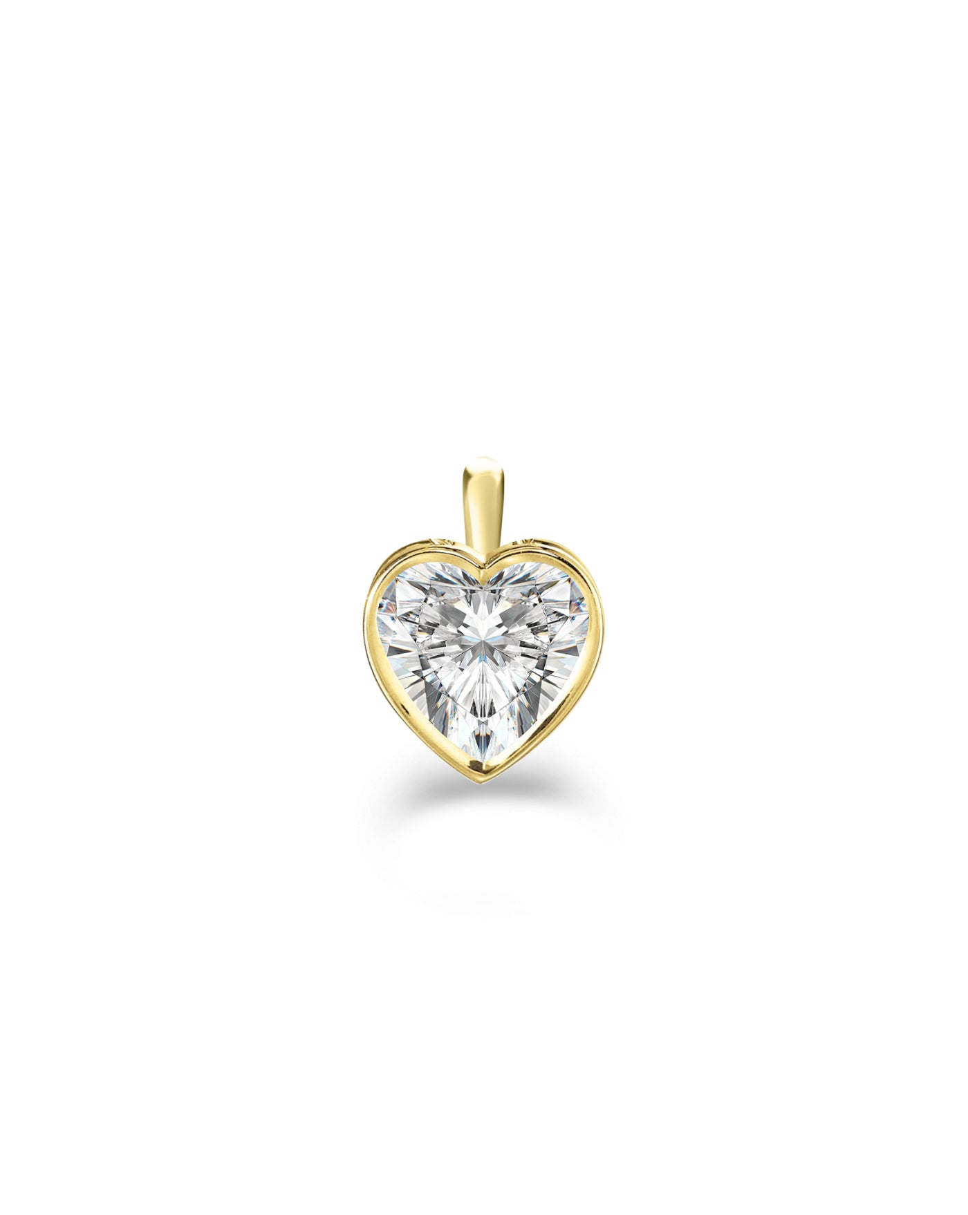 Heart Cut Bezel Set Diamond Necklace Charm