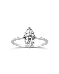Marquise Diamond Solitaire with Thin Gold Band