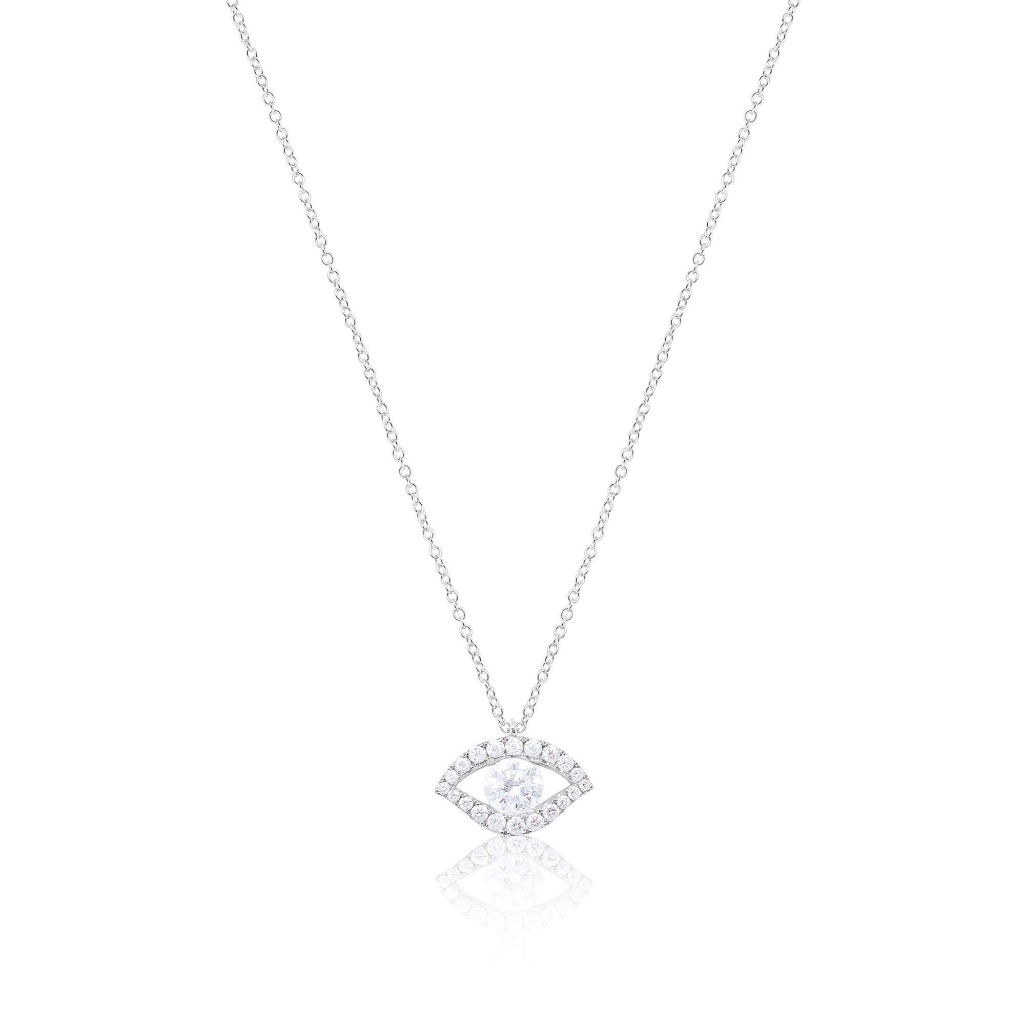 14kt White Gold Diamond Lab Grown Necklace