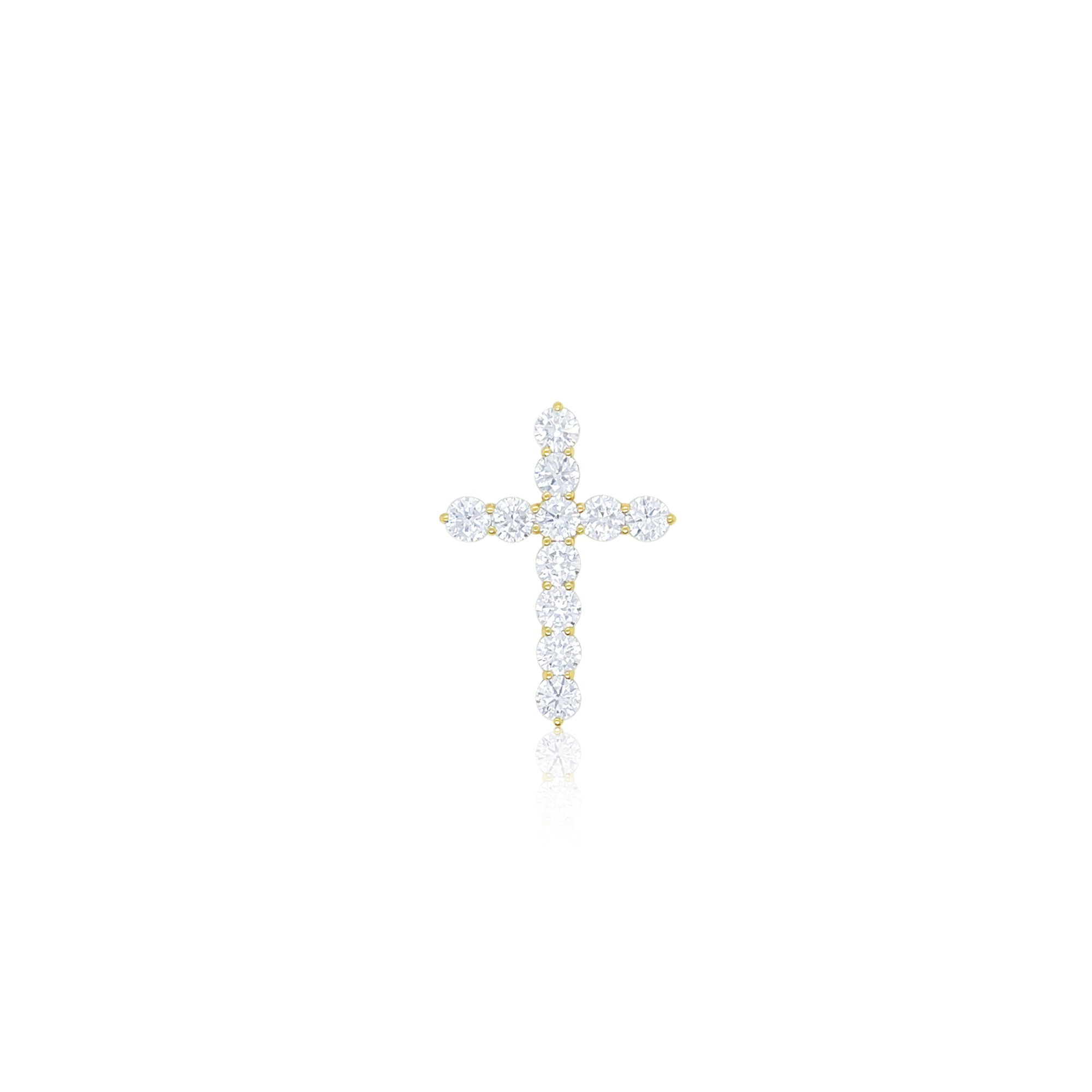 14kt White Gold Lab Grown Diamond Cross Charm 2 ct