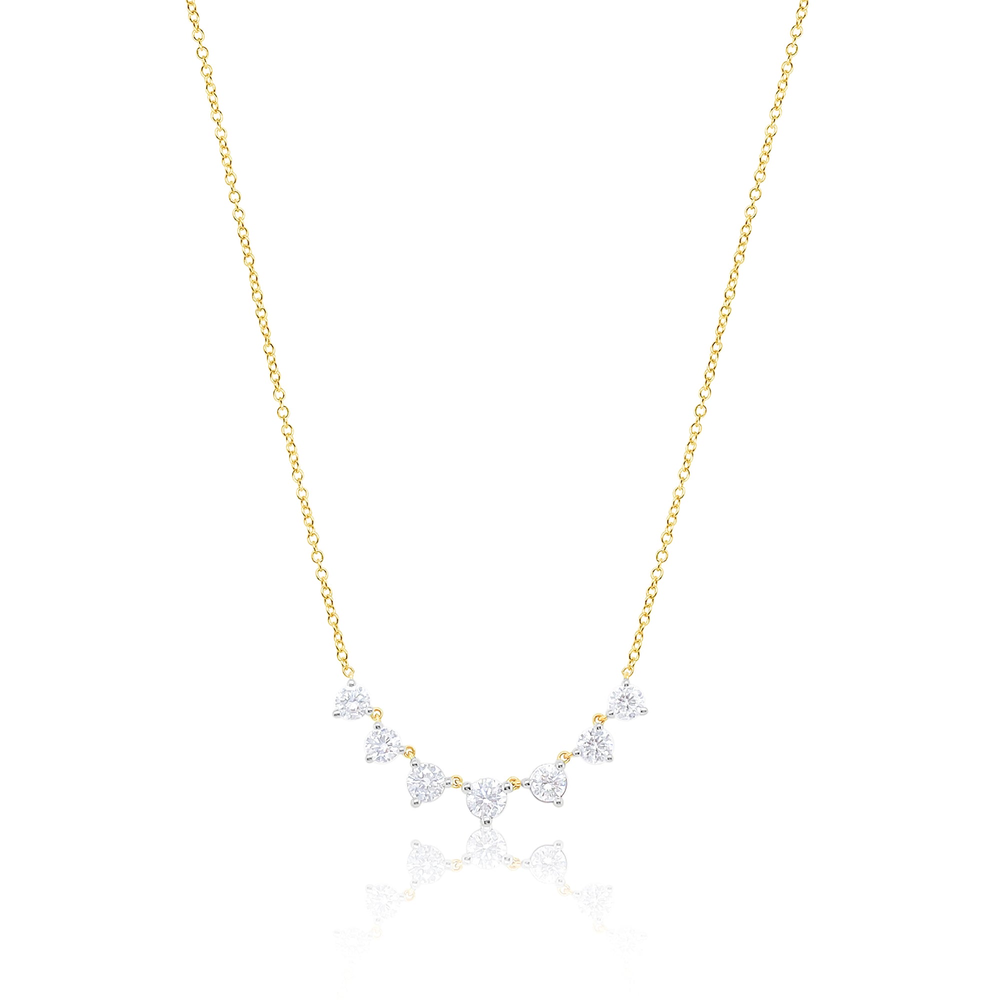 Round 1.39 Ct Lab Grown Diamond Layering Necklace 18 inch Chain