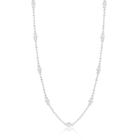 14 Kt White Gold .98 Ct Diamond Bezel Necklace