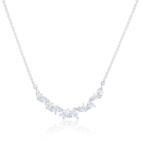 14 Kt White Gold 1.40 Ct Pear And Round Cut Diamond Necklace