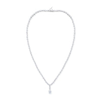 9.39 Carat Round and Pear Cut Lab Grown Diamond Necklace 14kt White Gold   Cocktail Necklace
