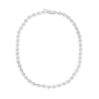 14kt White Gold 19.84 Carat Lab Grown Flower Diamond Necklace Tennis Necklace