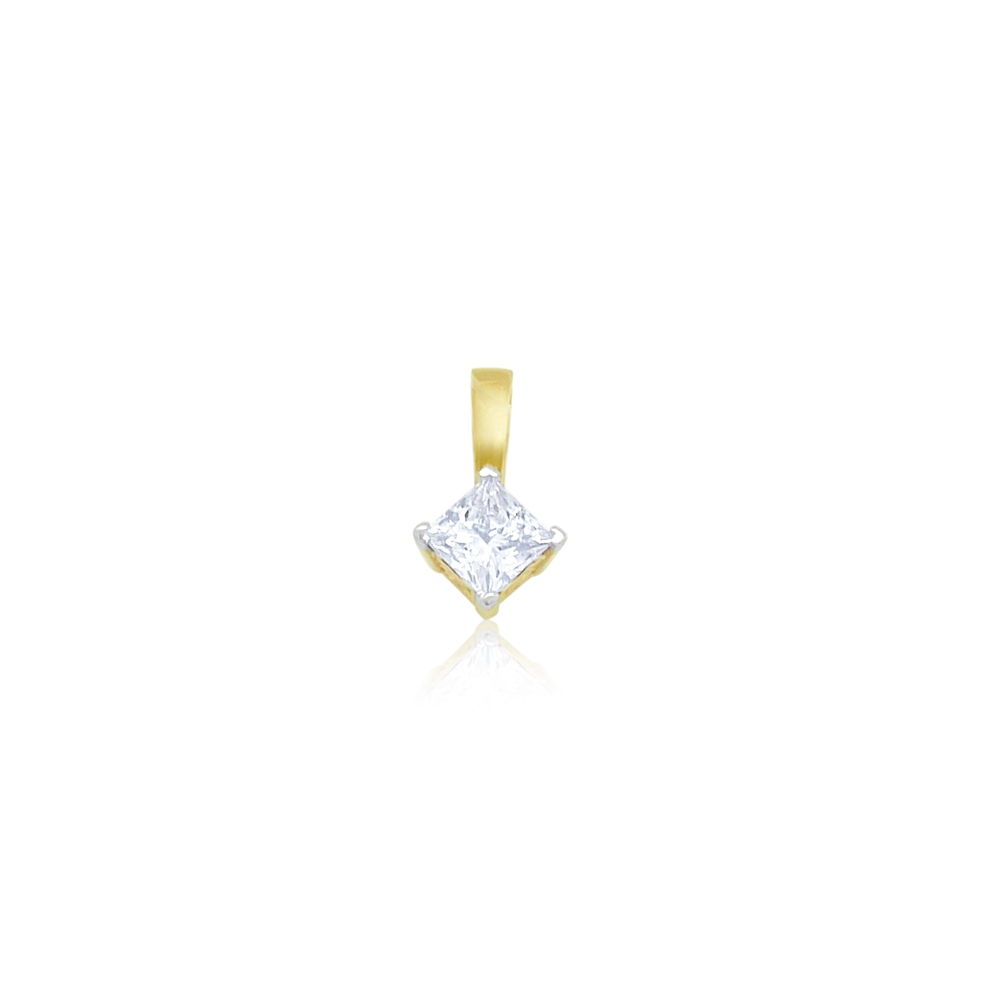 Princess Cut Charm .50 ct 14kt Yellow Gold