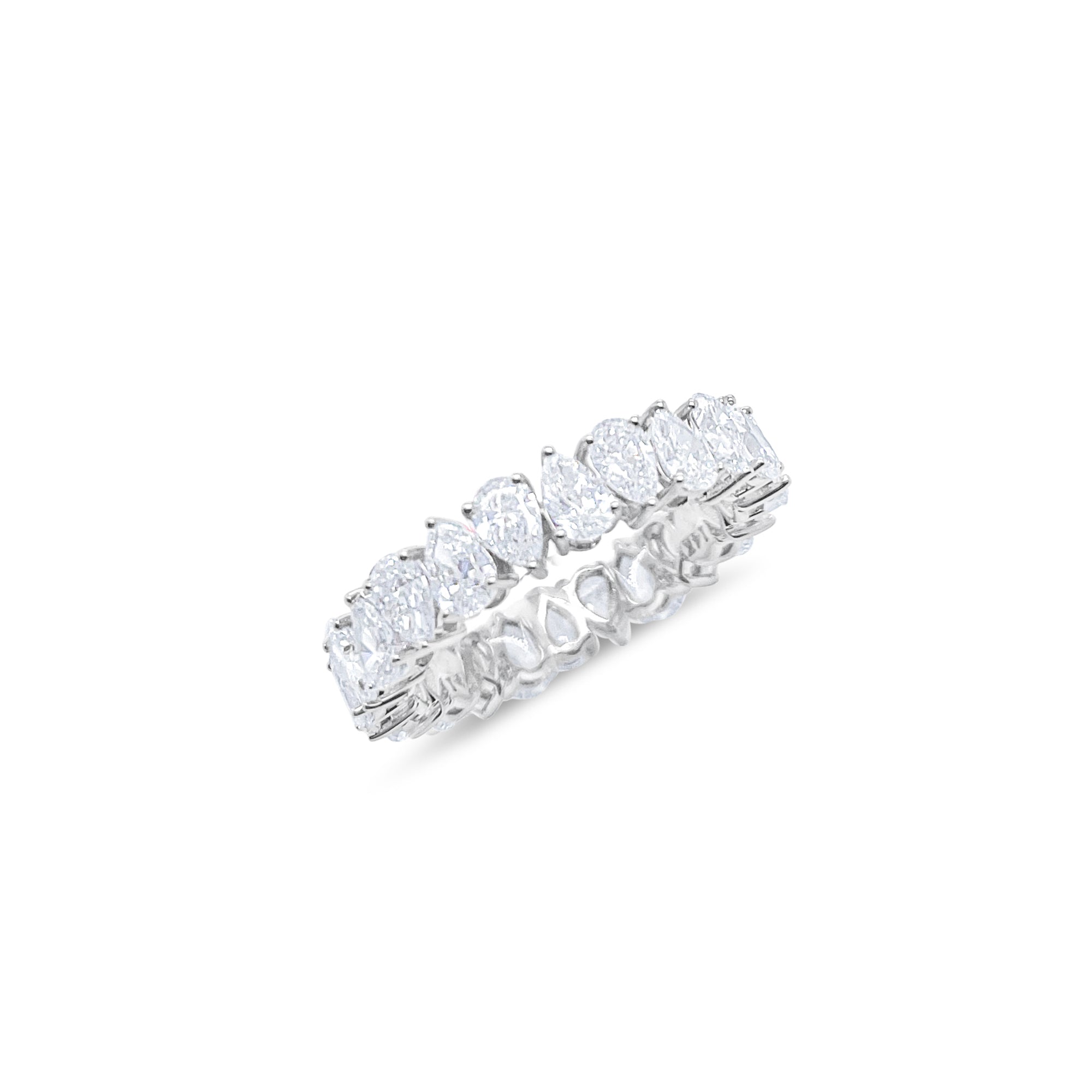 Alternating Pear Shape Lab Grown Diamond Eternity Band 3.00 ct