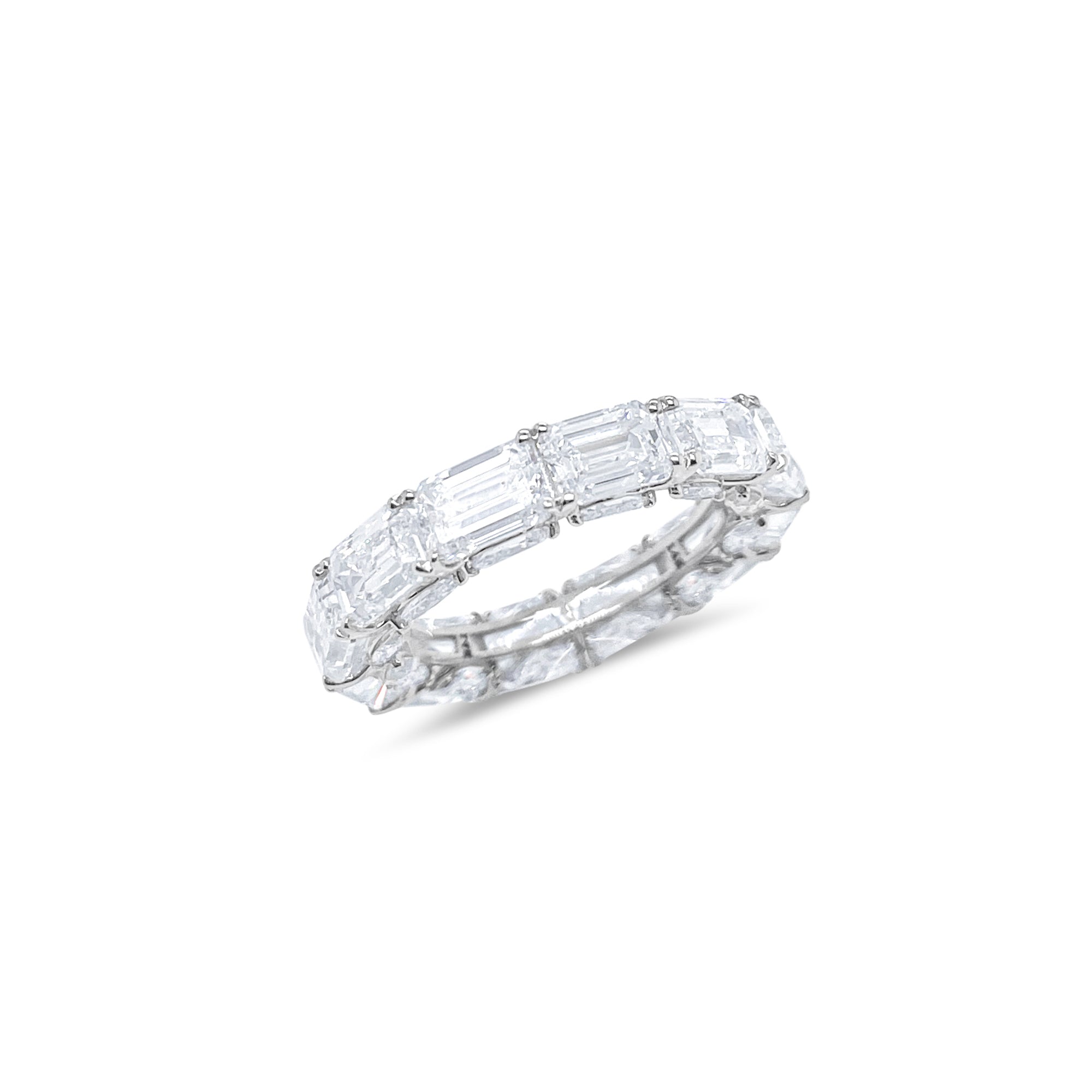 Emerald Cut 9.62 Carat Lab Grown Diamond Eternity Band
