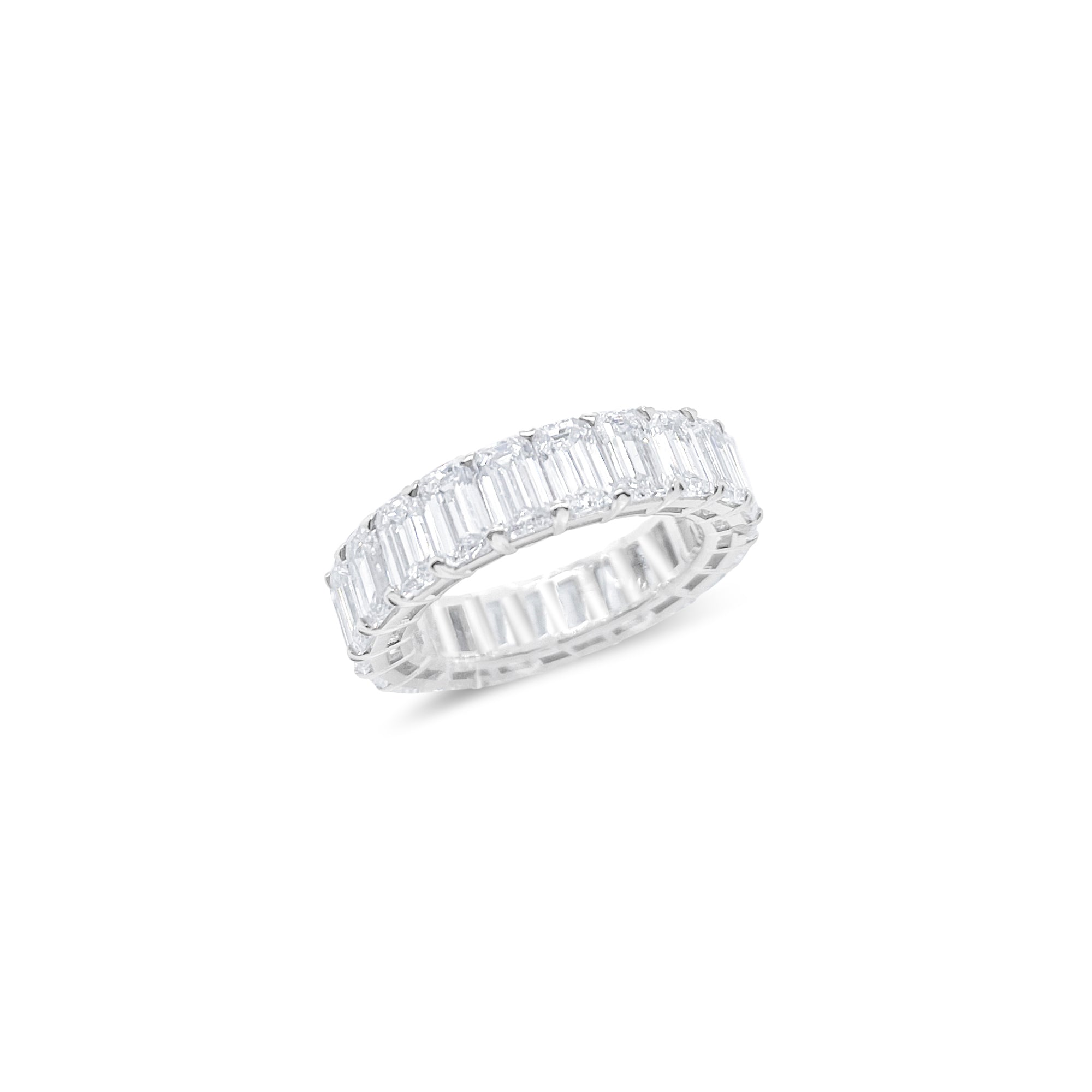6.62 Ct Emerald Cut Lab Grown Diamond Eternity Band
