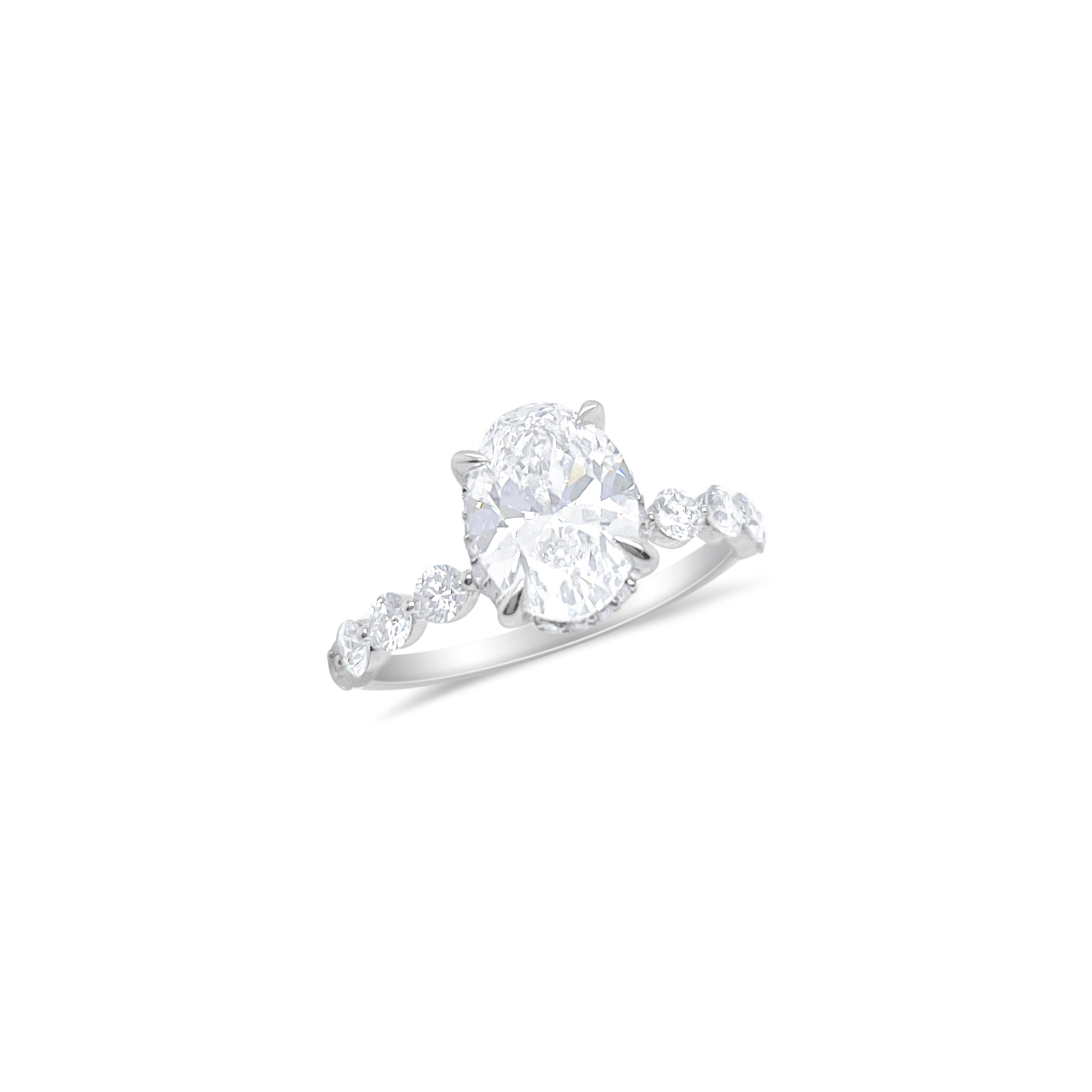 14kt White Gold 3 Carat Oval Diamond Engagement Ring