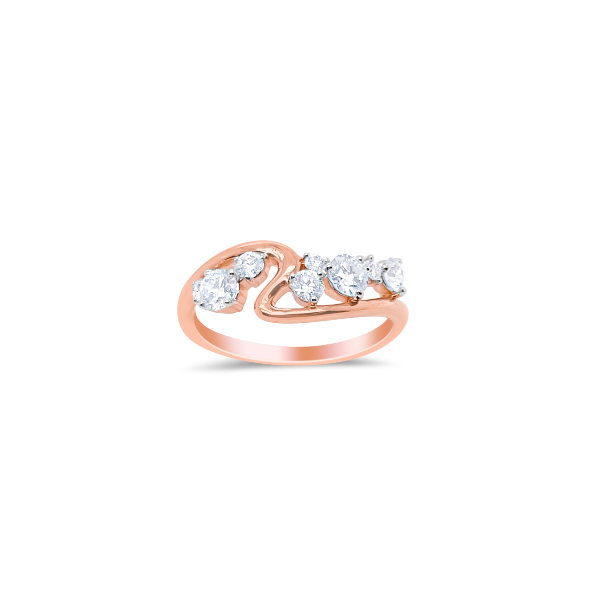 14 Carat Rose Gold Round Cut .65 Ct Lab Grown Diamond Ring