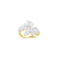 Pear and Marquise Multi Stone 2.64 Ct Lab Grown Diamond Ring 14kt Yellow Gold