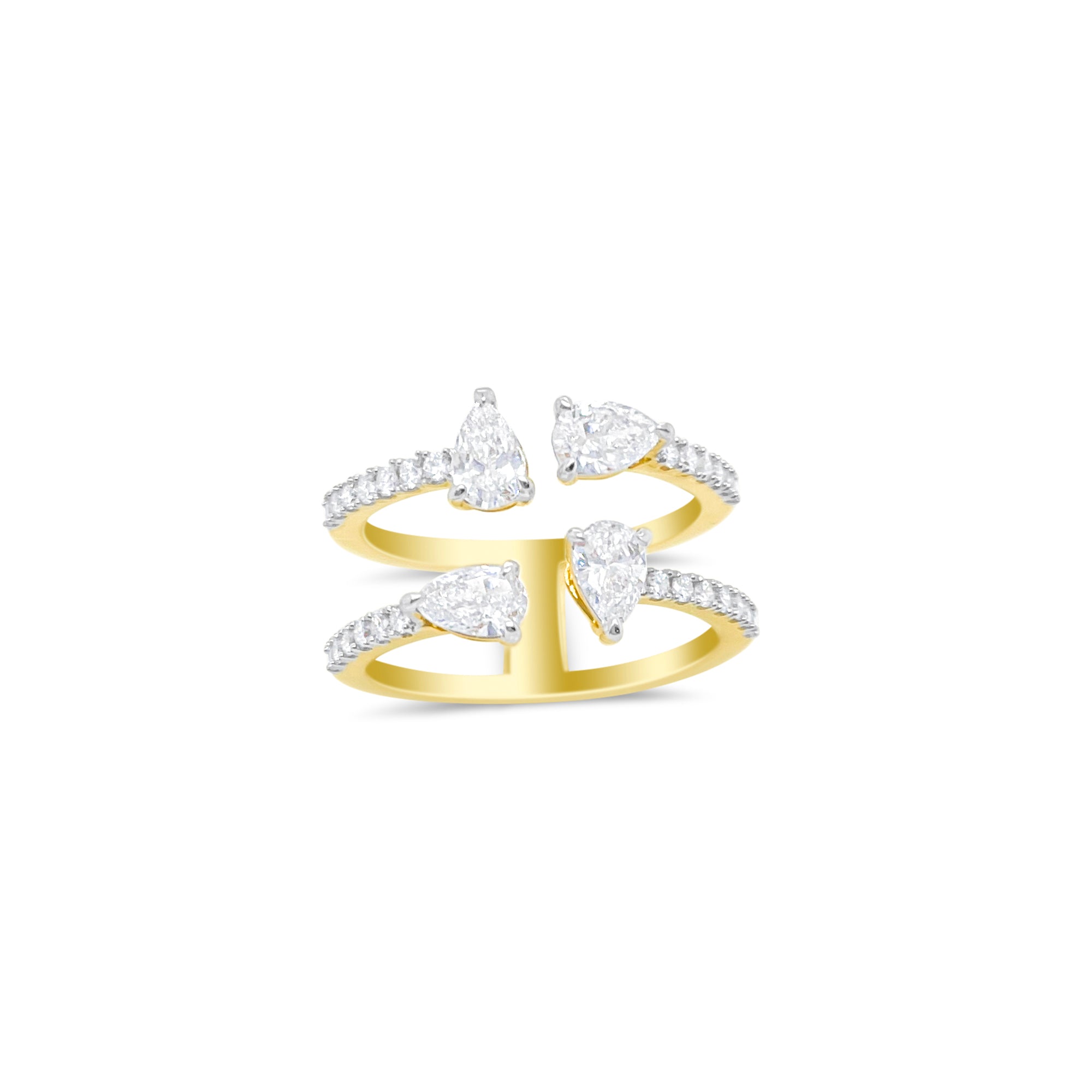 Prong Set 1.02 Ct Lab Grown Pear Cut Diamond Ring