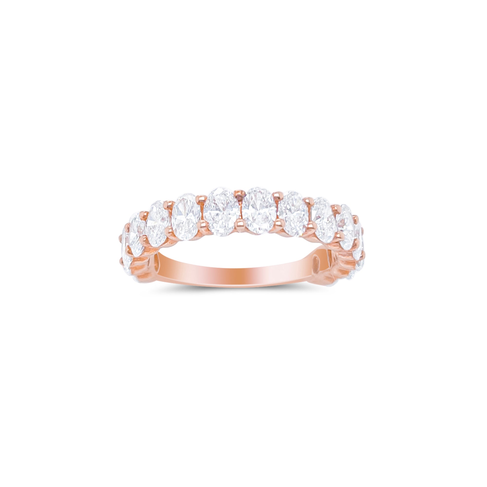 2.02 Ct Lab Grown Oval  Diamond Eternity Band (2/3) 14kt Rose Gold
