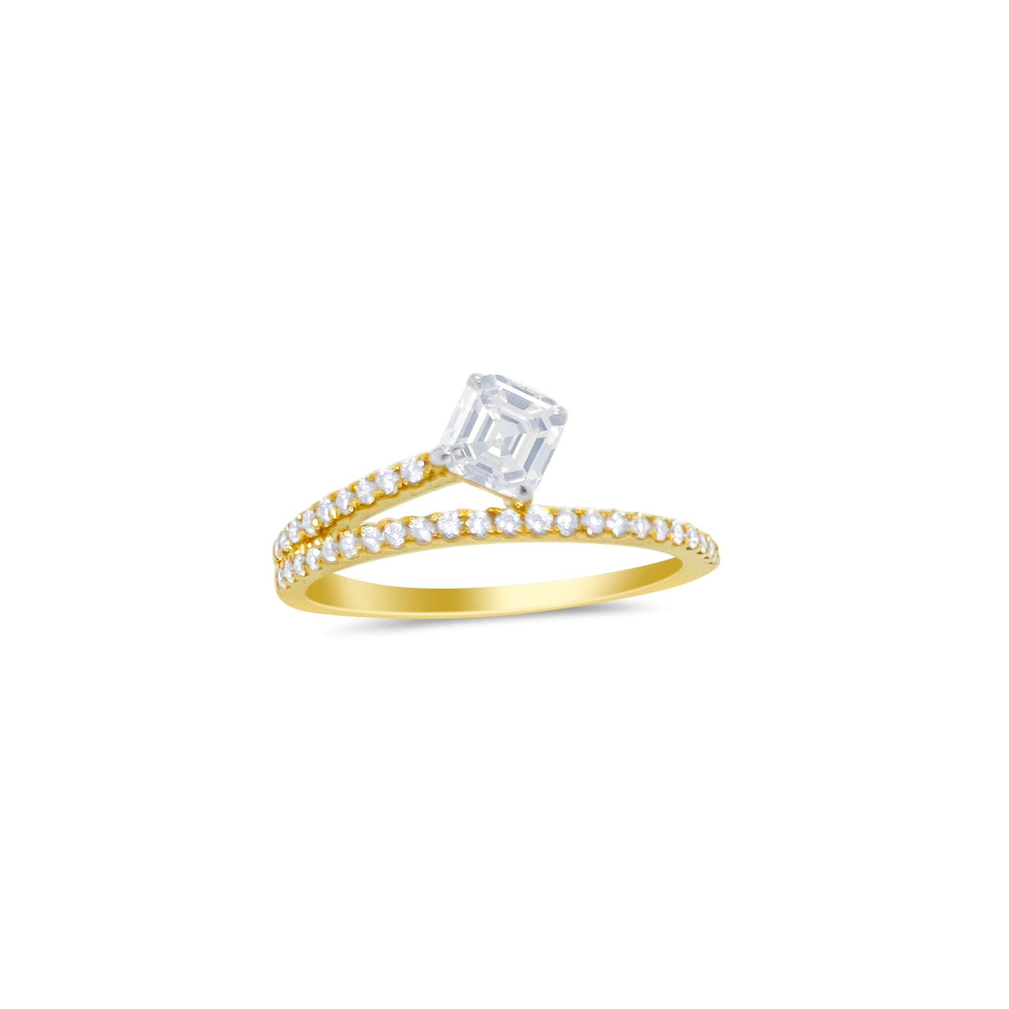 14kt Yellow Gold Lab Grown Diamond Solitaire Wrap Ring .75 ct