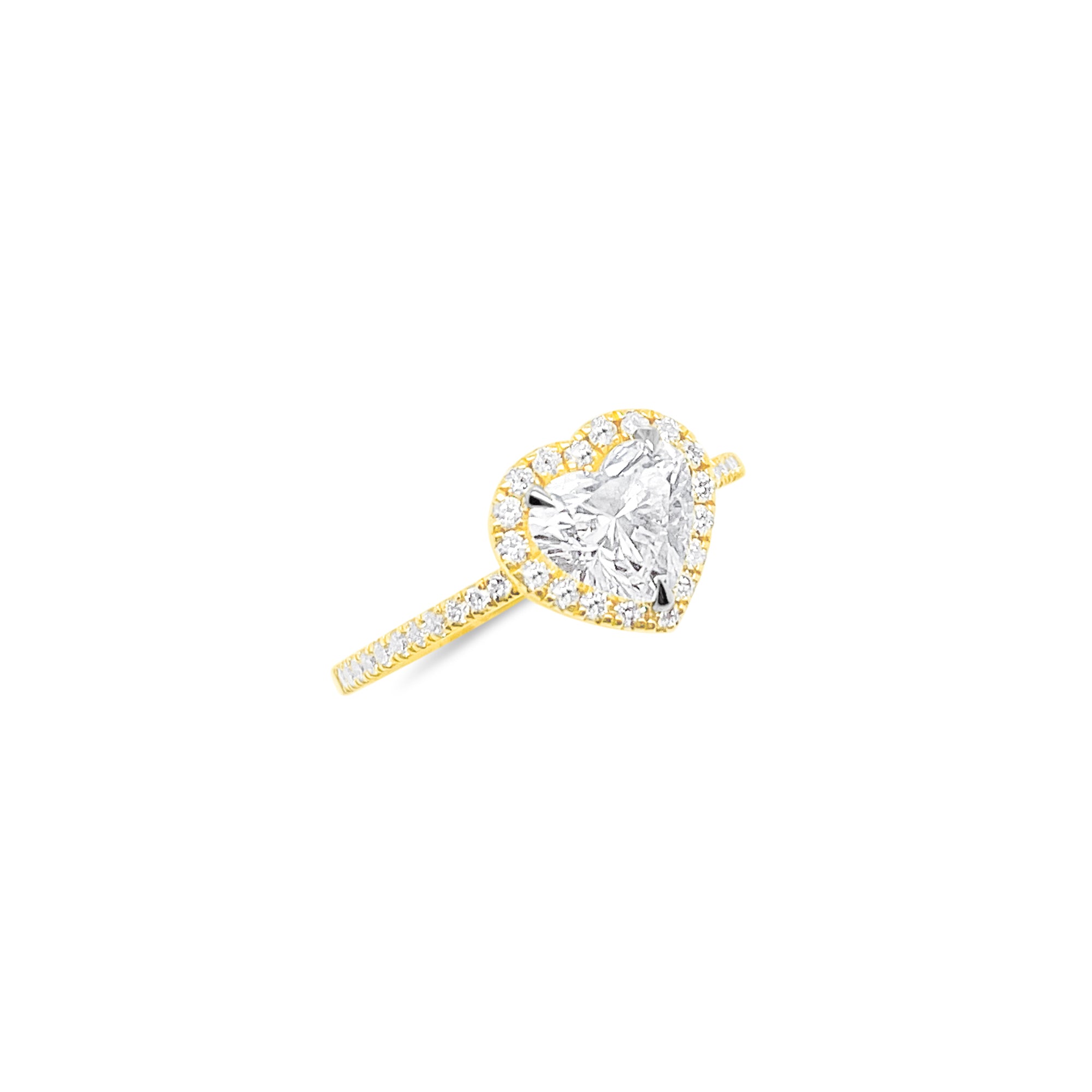 1.31 Ct Heart Diamond Halo And Pave Ring
