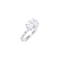 White Gold Oval Diamond Engagment Ring