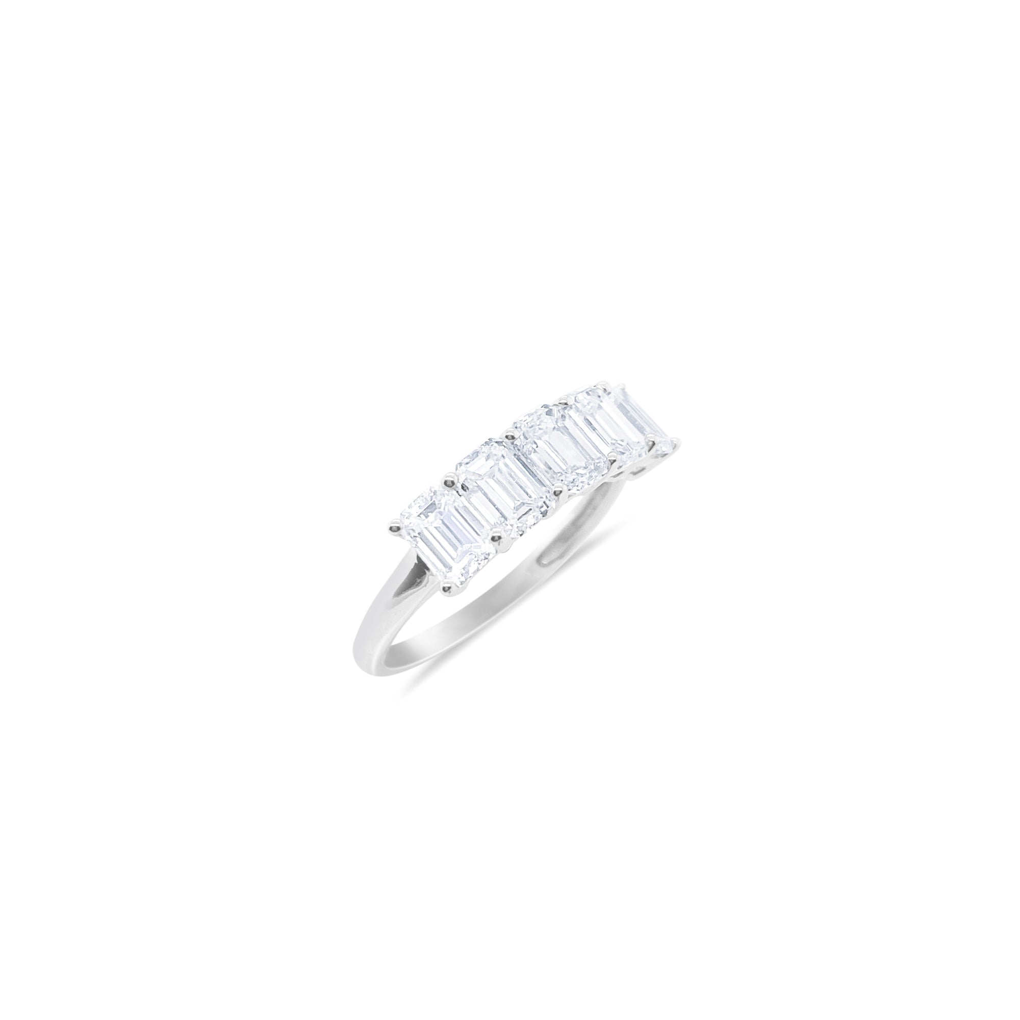 14kt White Gold Emerald Cut Half Eternity Band