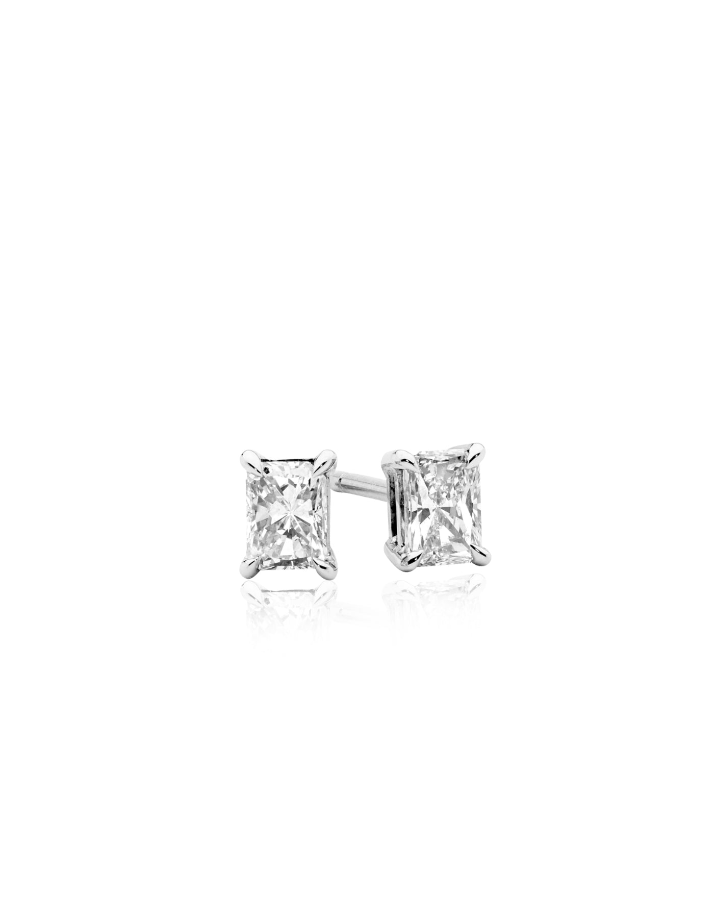 Studs Earrings | Radiant Cut 1 ct LAB Diamond