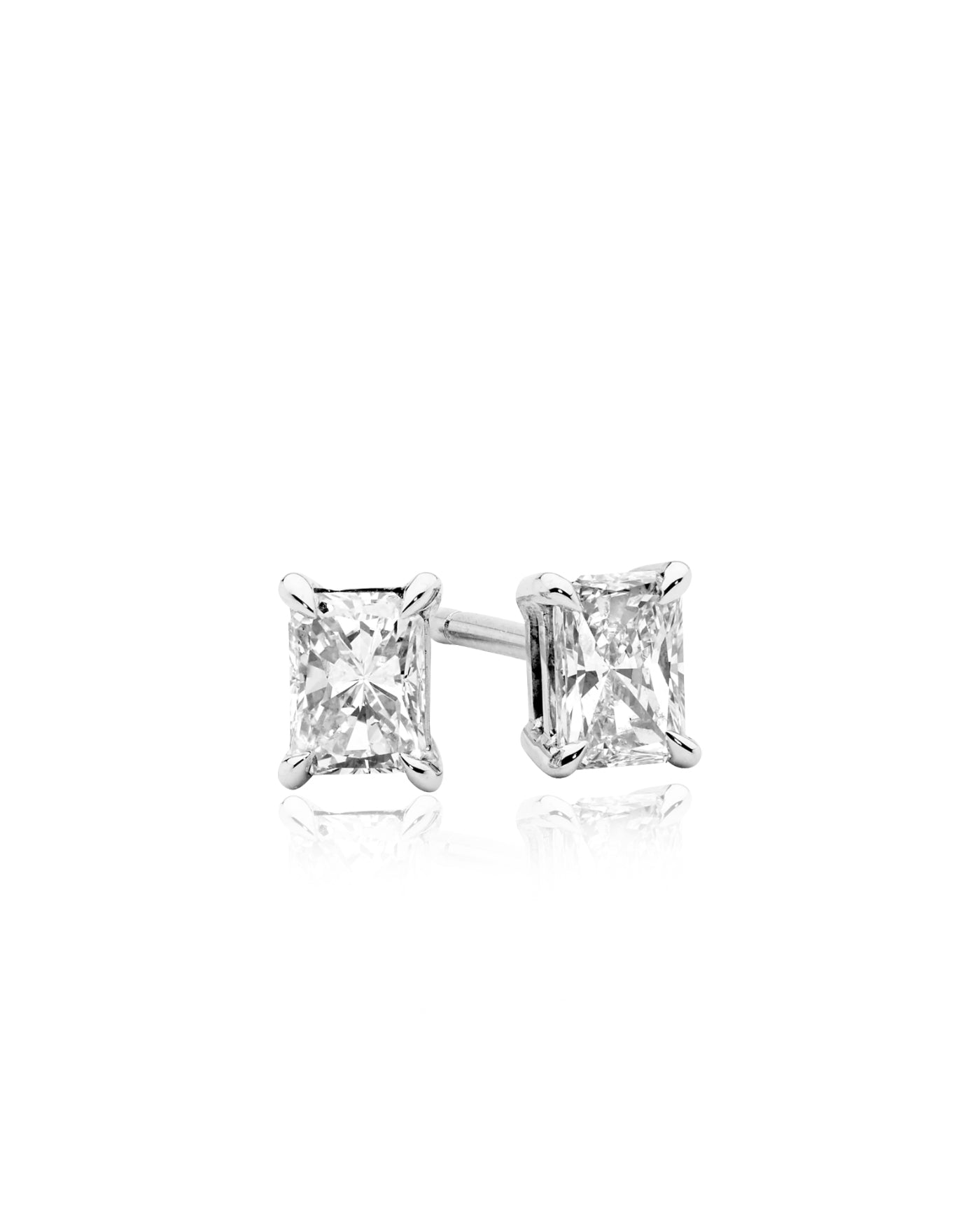 Studs Earrings | Radiant Cut 2ct LAB Diamond