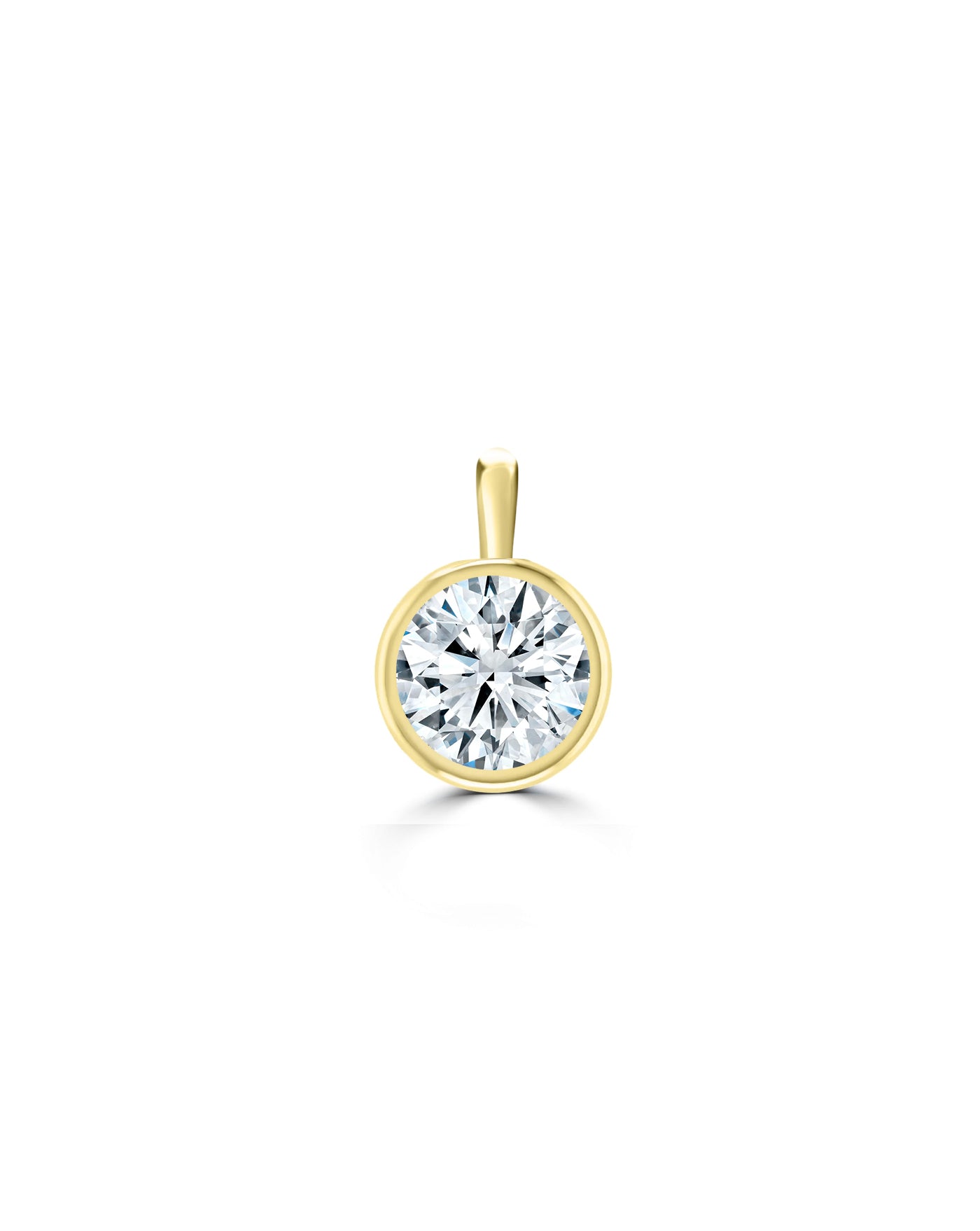 Round Cut Bezel Set Diamond Necklace Charm