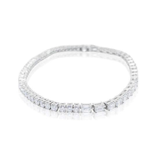 3 Carat Tennis Bracelet | Round Baguette Lab Diamond