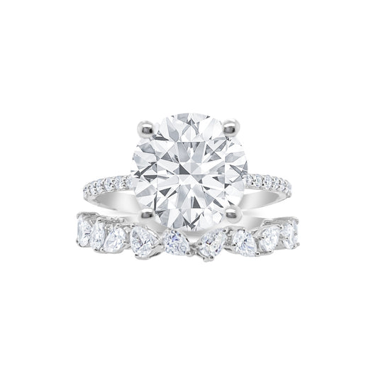 4.43 cts Round Cut Double Ring