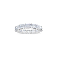 4.57 cts Emerald Cut Horizontal Eternity Band Ring