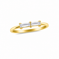 14kt Yellow Gold Double Baguette Stack Ring