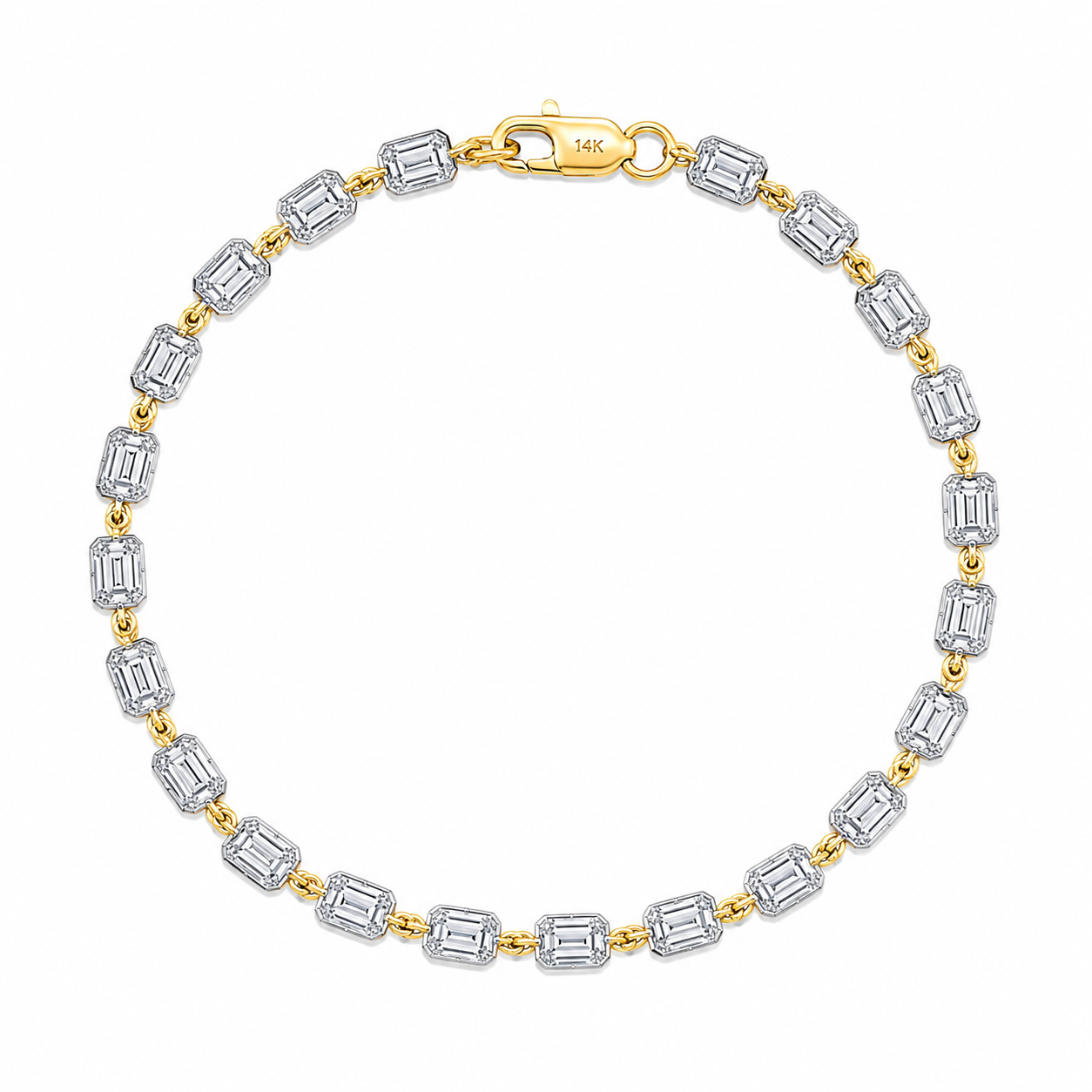 4 carat Emerald Cut Diamond Bracelet
