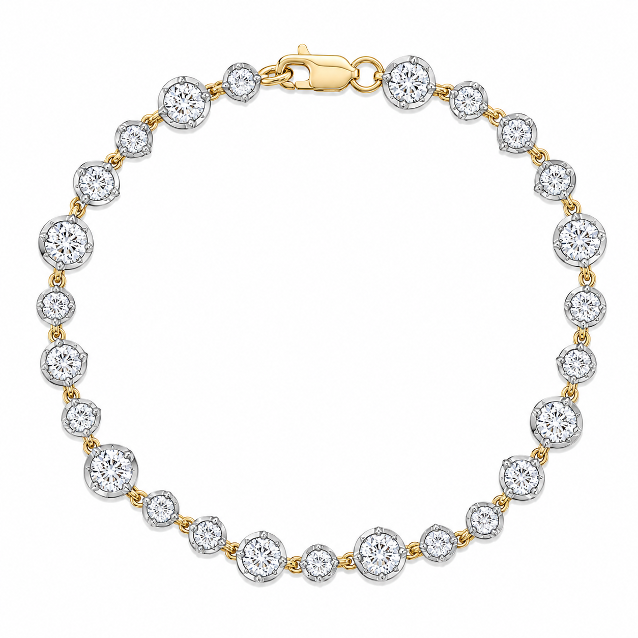 11 Carat Large Round Cut Diamond Bracelet
