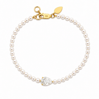 Pearl and Lab Grown Pear Cut Diamond Bracelet 2ct