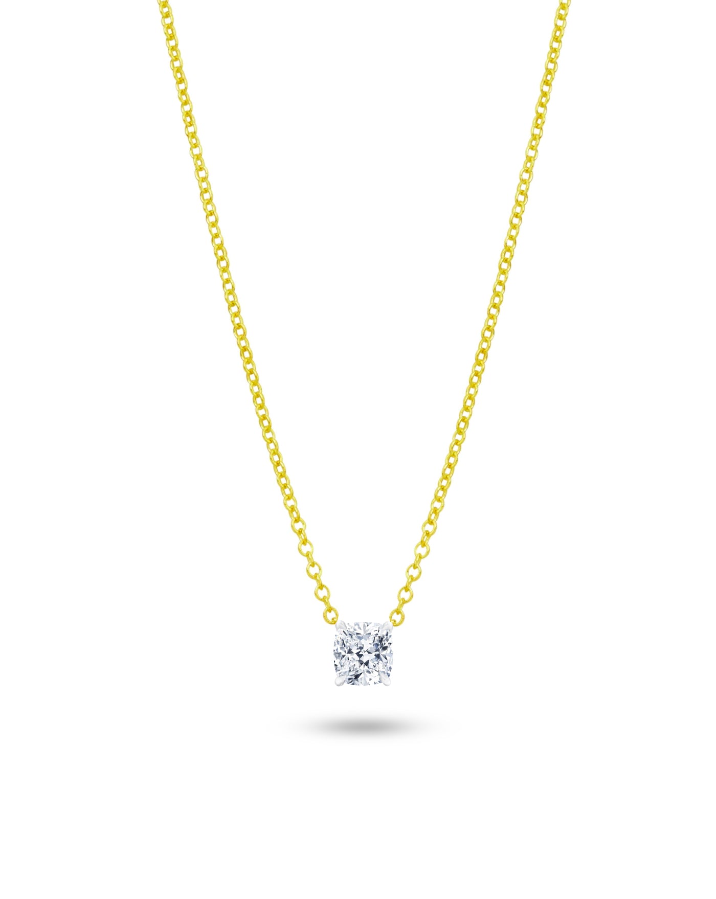 Single Stone Necklace | Cushion Cut 1ct LAB Diamond