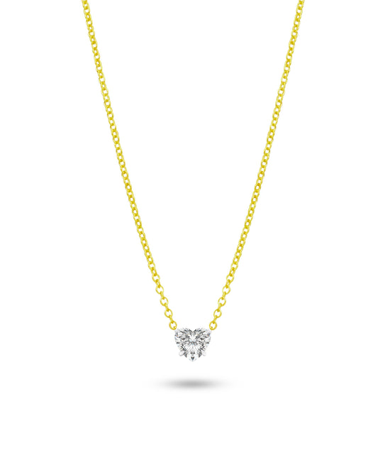 Single Stone Necklace | Heart Cut 1ct LAB Diamond