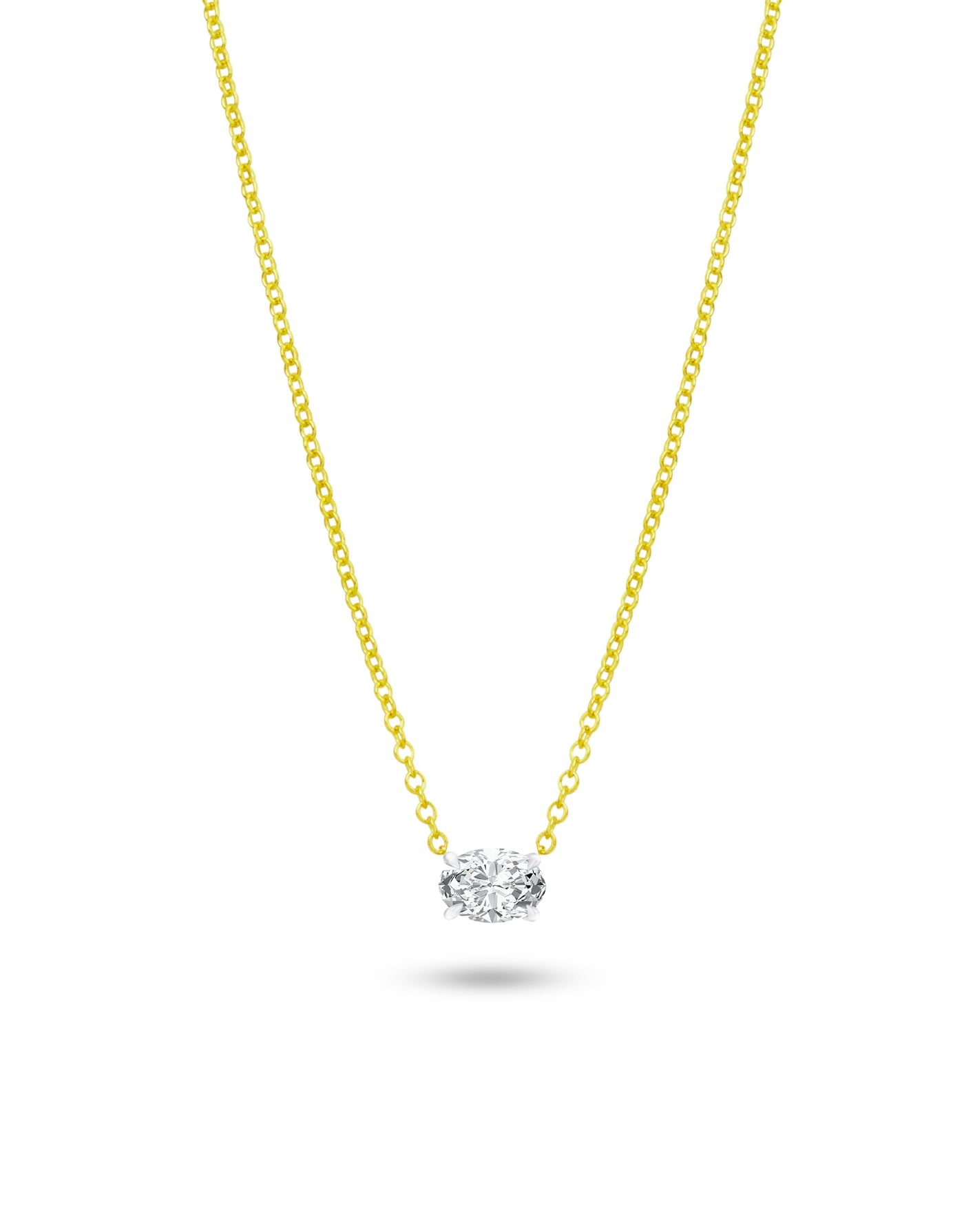 Single Stone Necklace | Oval Cut 1ct LAB Diamond