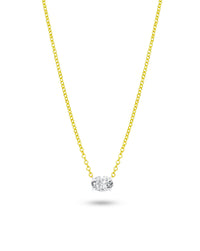 Single Stone Necklace | Oval Cut 1ct LAB Diamond