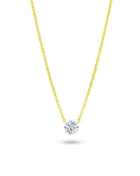 Single Stone Necklace | Round Cut 1ct LAB Diamond