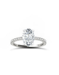 Diamond Band Solitaire Ring | Oval Cut 2ct LAB Diamond