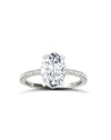 Diamond Band Solitaire Ring | Oval Cut 3ct LAB Diamond