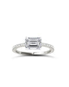 Diamond Band Solitaire Ring | Emerald Cut 2ct LAB Diamond