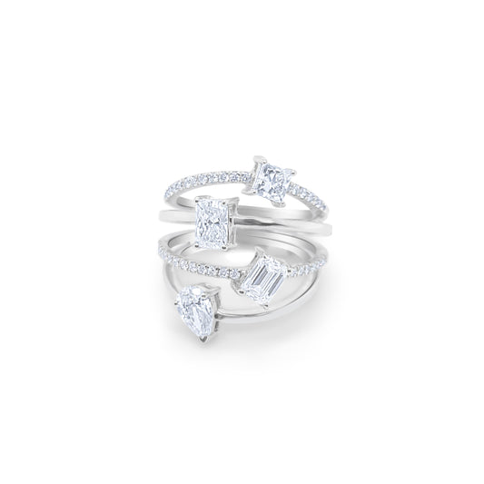 Multi Stone and Band Ring | 2 ct LAB Diamond