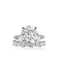 4.43 cts Round Cut Double Ring