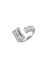 6 Cts Emerald Cut Open Band Ring LAB GROWN