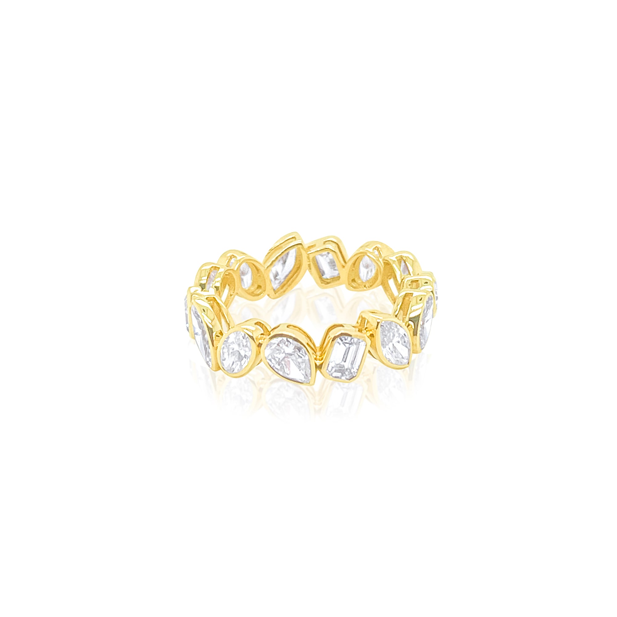 Mixed Stone Bezel Band