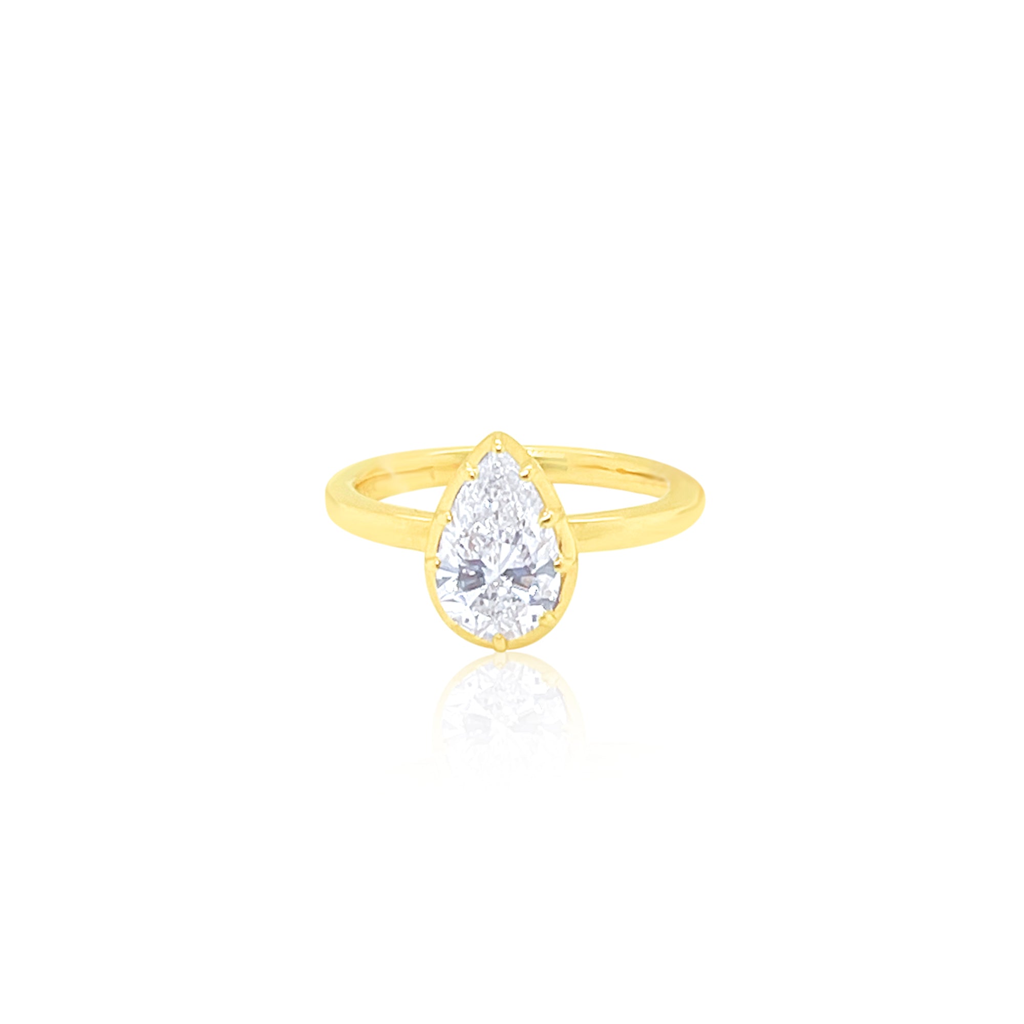 Pear Bezel Set Ring