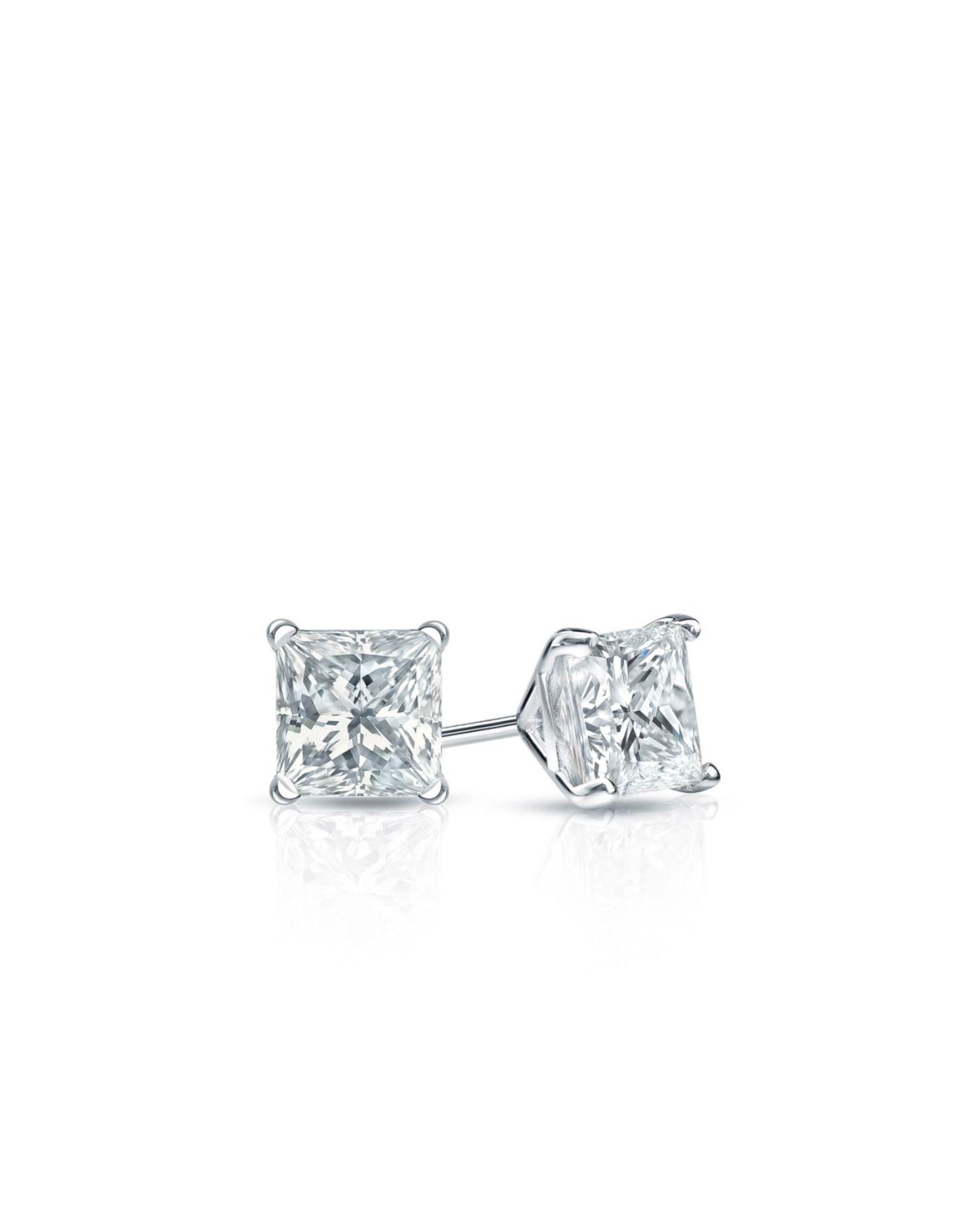 Studs Earrings | Princess Cut 3ct LAB Diamond